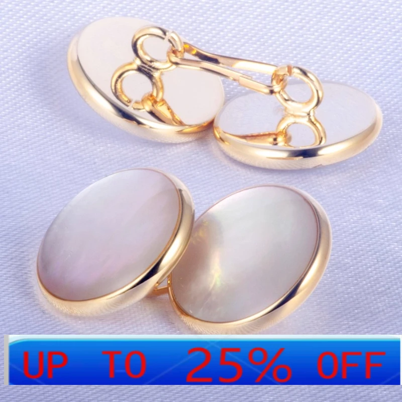

LMM light white round shell chain double-ended sleeve nail cuff buckle