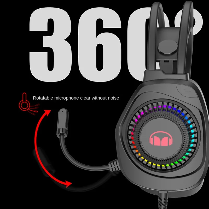 Wired Headset-Mounted Noise Reduction High Quality Heavy Bass Laptop Desktop Computer Gaming Headset