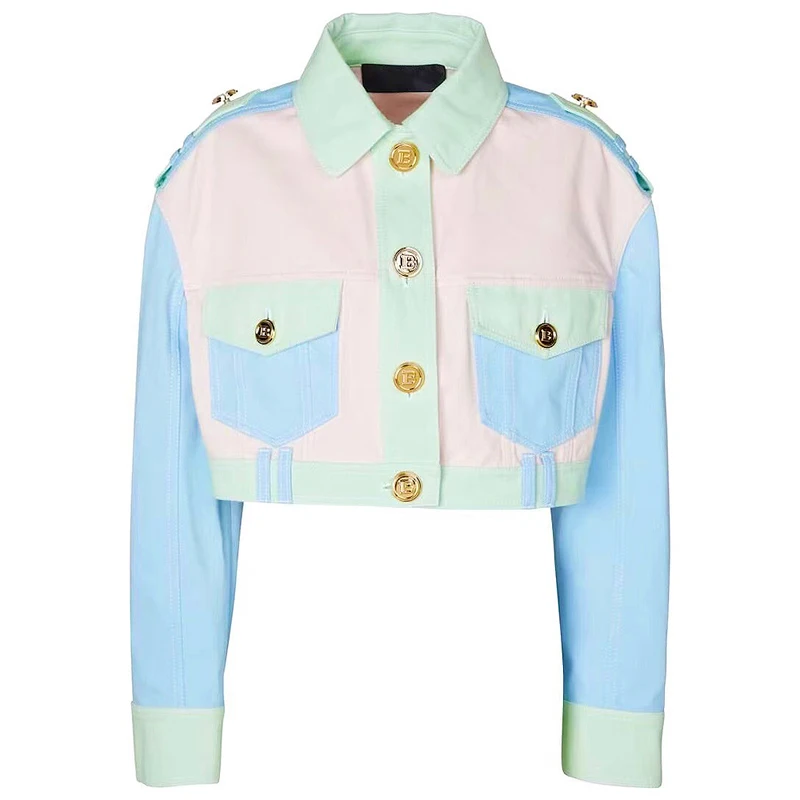 Spring And Autumn New Fashion Design High Quality Commuter Long Sleeve Short Denim Top Short Jacket Women