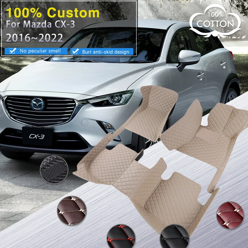 

Car Floor Mats For Mazda CX-3 CX3 DK 2016~2022 Leather Luxury Mat Protective Rug Carpet Set Auto Interior Parts Car Accessories