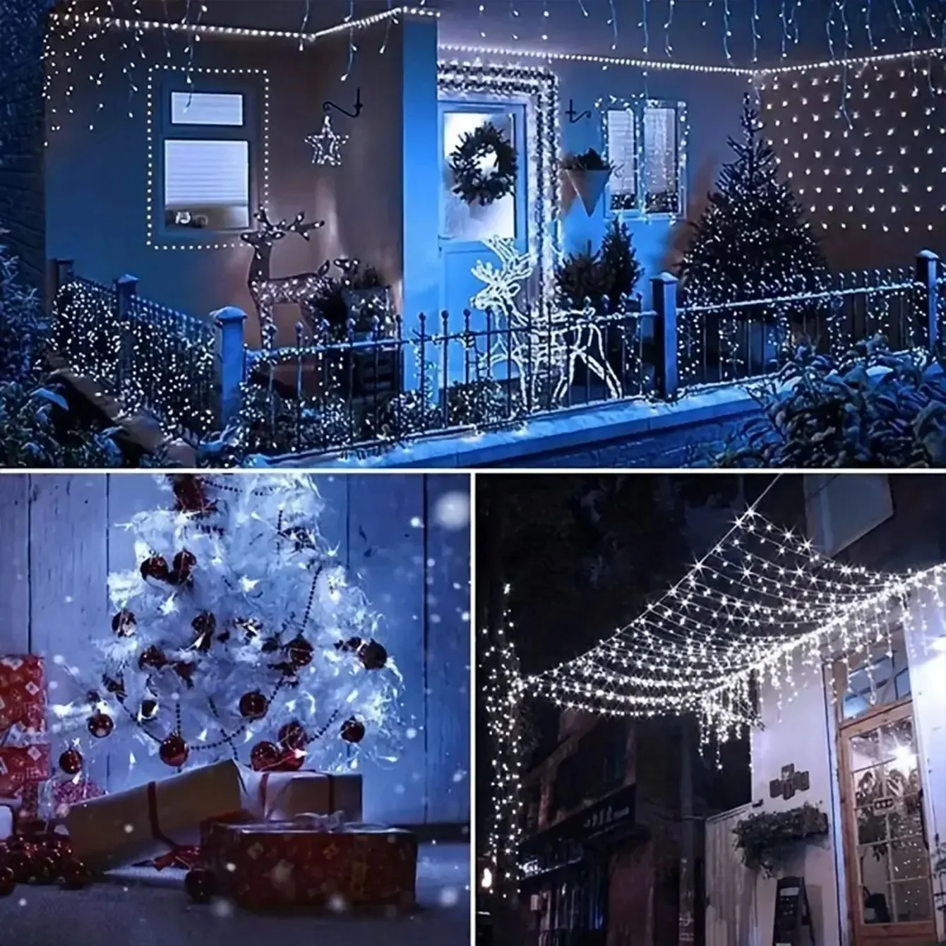 Guirnalda de luces LED solares para exteriores, lámpara Multicolor de 7 a 42m, resistente al agua, para decoración de Navidad, boda, jardín y fiesta