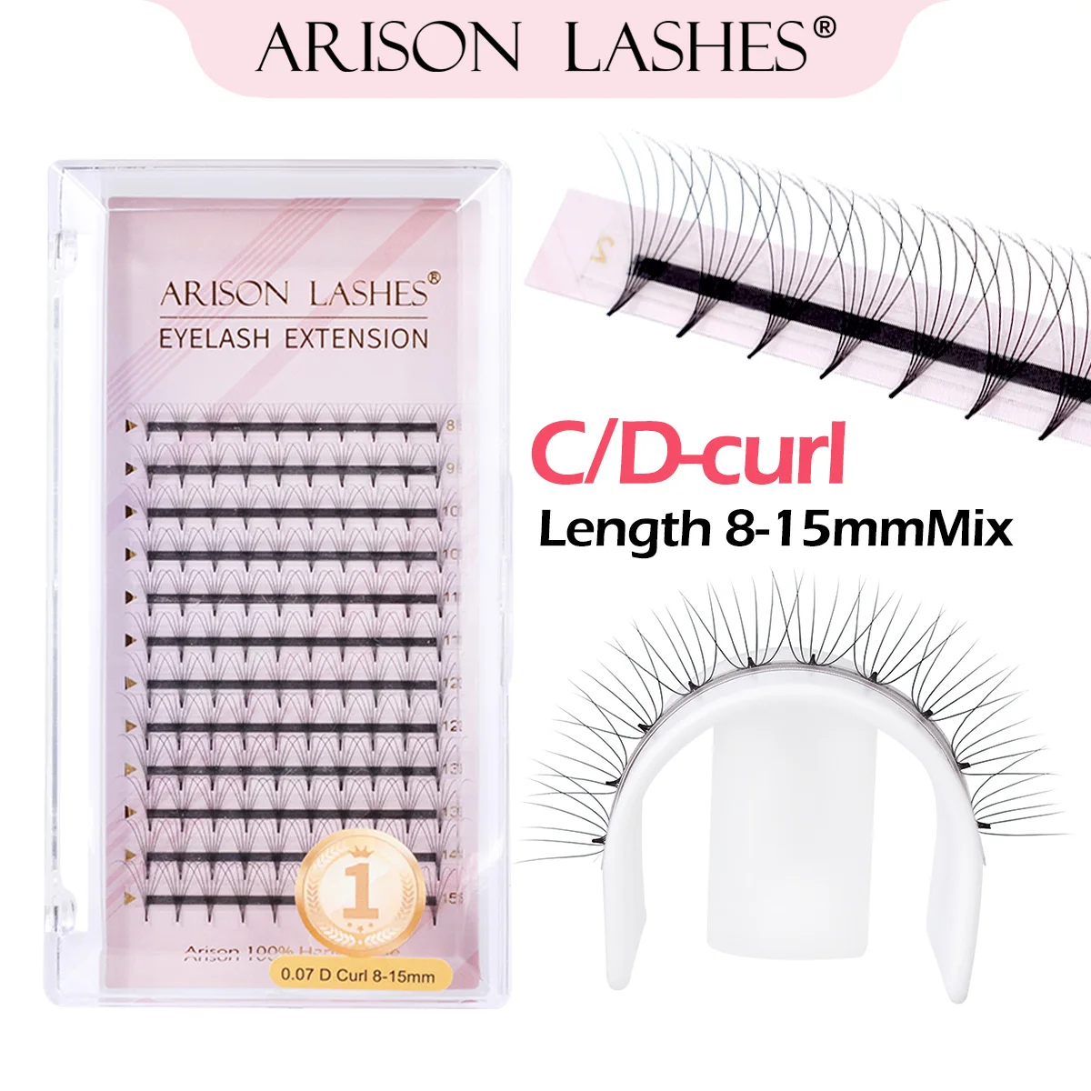 ARISON 120 Fans Premade Volume Fan Lashes 3D/4D/6D 12Rows Short Stem Pointy Base Middle Stem Faux Mink Extension Eyelashes