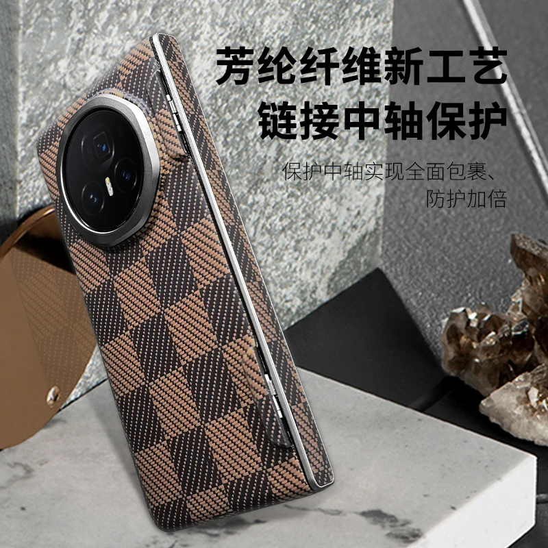 Acc-Carbon Real Carbon Fiber phone case for  honor Magic V3 Case Aramid Fiber Slank Design  Anti-Fall Telefoon Shell