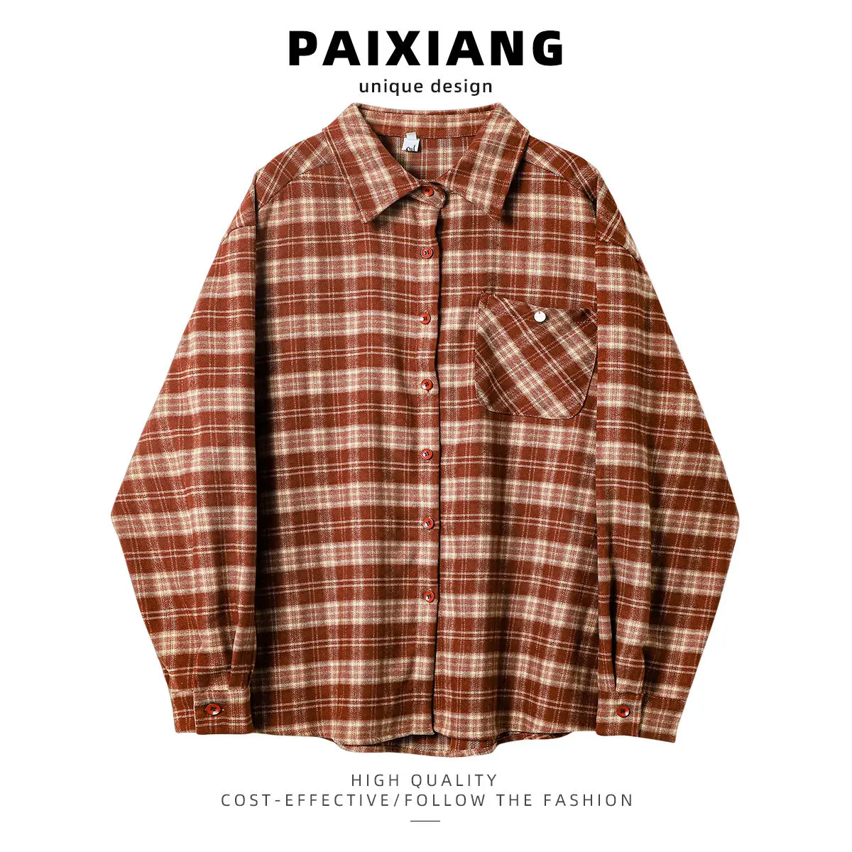 2026 Y2k Autumn Women New Vintage Red Plaid Turn-down Collar Over-shirt Long Sleeve Streetwear Loose Patchwork Harajuku Blouses