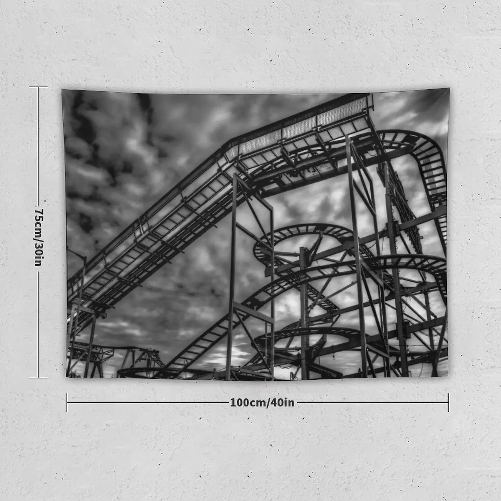 Monochrome Rollercoaster Tapestry Decorative Wall Wall Decor Hanging Tapestry