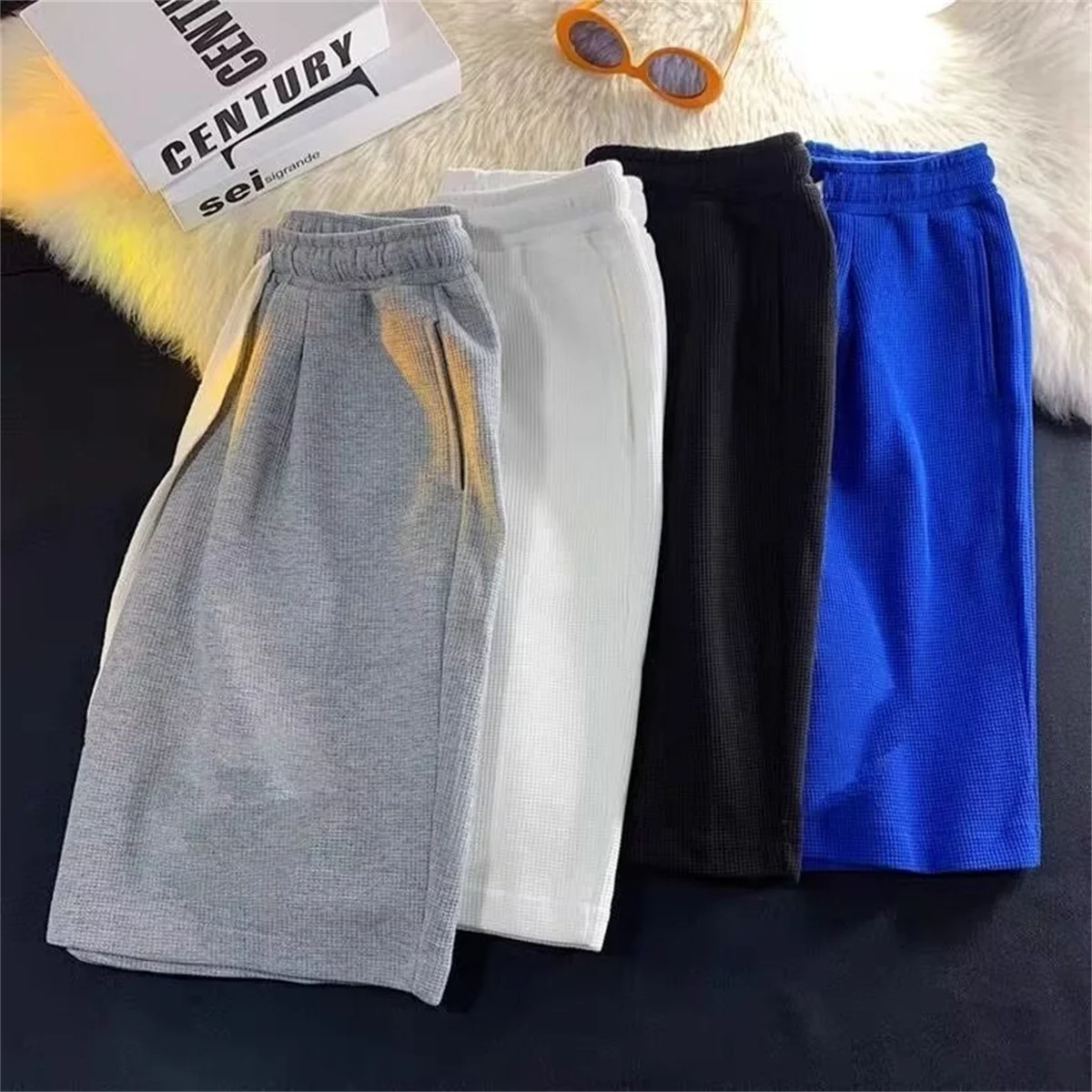 Men's High Street Retro Casual Fashion Cotton Shorts New Social Elegant Summer Sports Fitness Loose Short Trousers