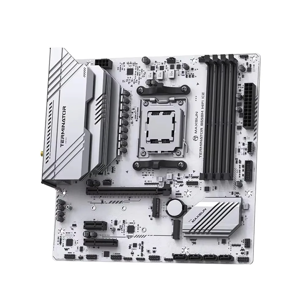 MAXSUN Terminator B650M WIFI ICE Motherboard AMD B650 Supports DDR5  AMD Ryzen 7000 8000 Series Motherboard Socket AM5 MAXSUN