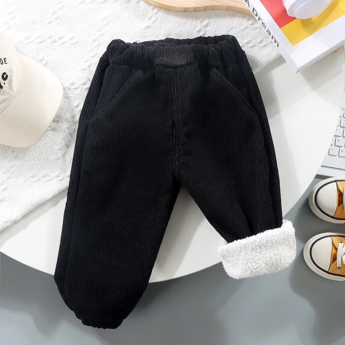 Korean Style Kids' Plush Pants Autumn/Winter Outerwear for Small/Medium Children Cozy & Warm Kids Clothes
