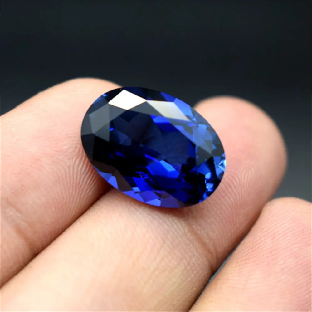 Royal Blue Sapphire Oval Shape Faceted Gemstone LAB CREARED BLUE SPINEL 113# Multiple Sizes to Choose For Jewelry Making