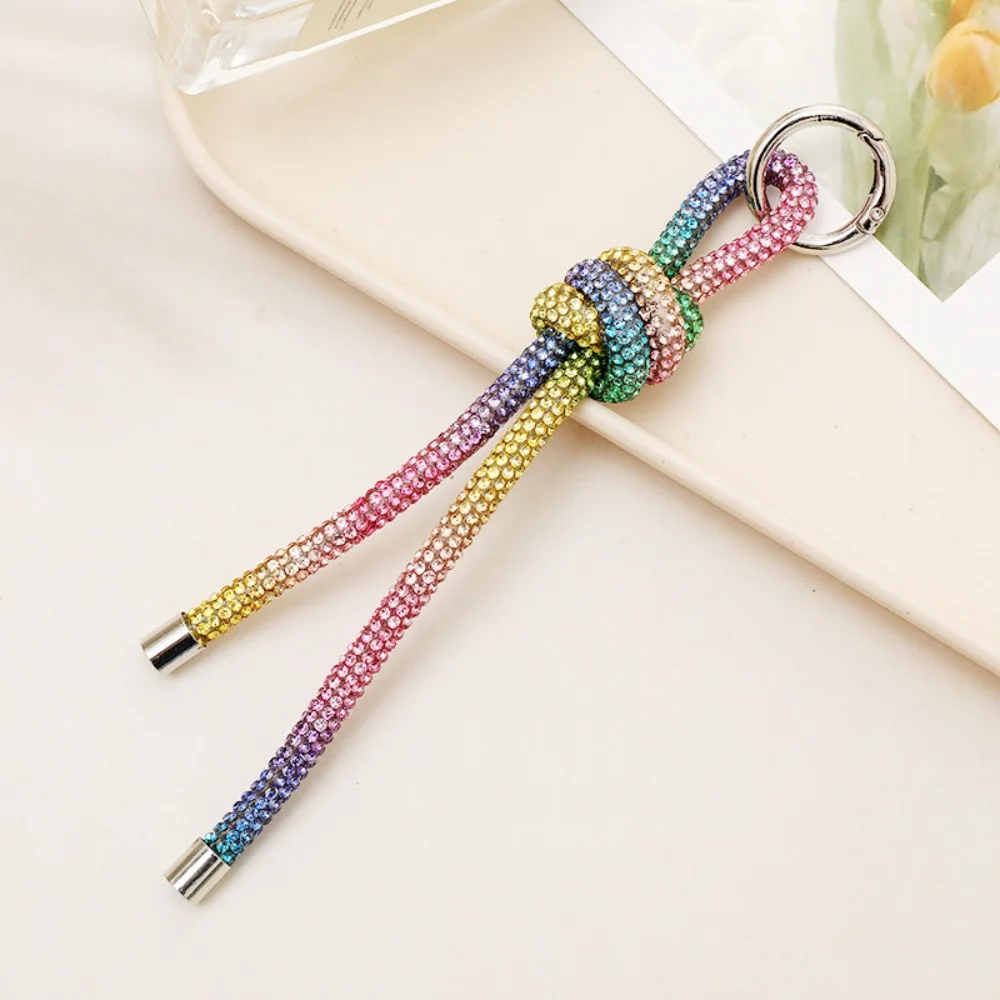 Fashion Shimmering Rhinestone Keychain Rhinestone DIY Keyring Decoration Phone Rope Pendant Gift