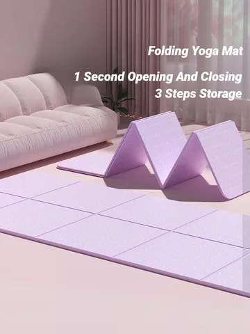 Tapete de yoga dobrável mudo eco amigável dobrável viagem exercício de fitness dupla face antiderrapante para pilates & treinos de chão dança