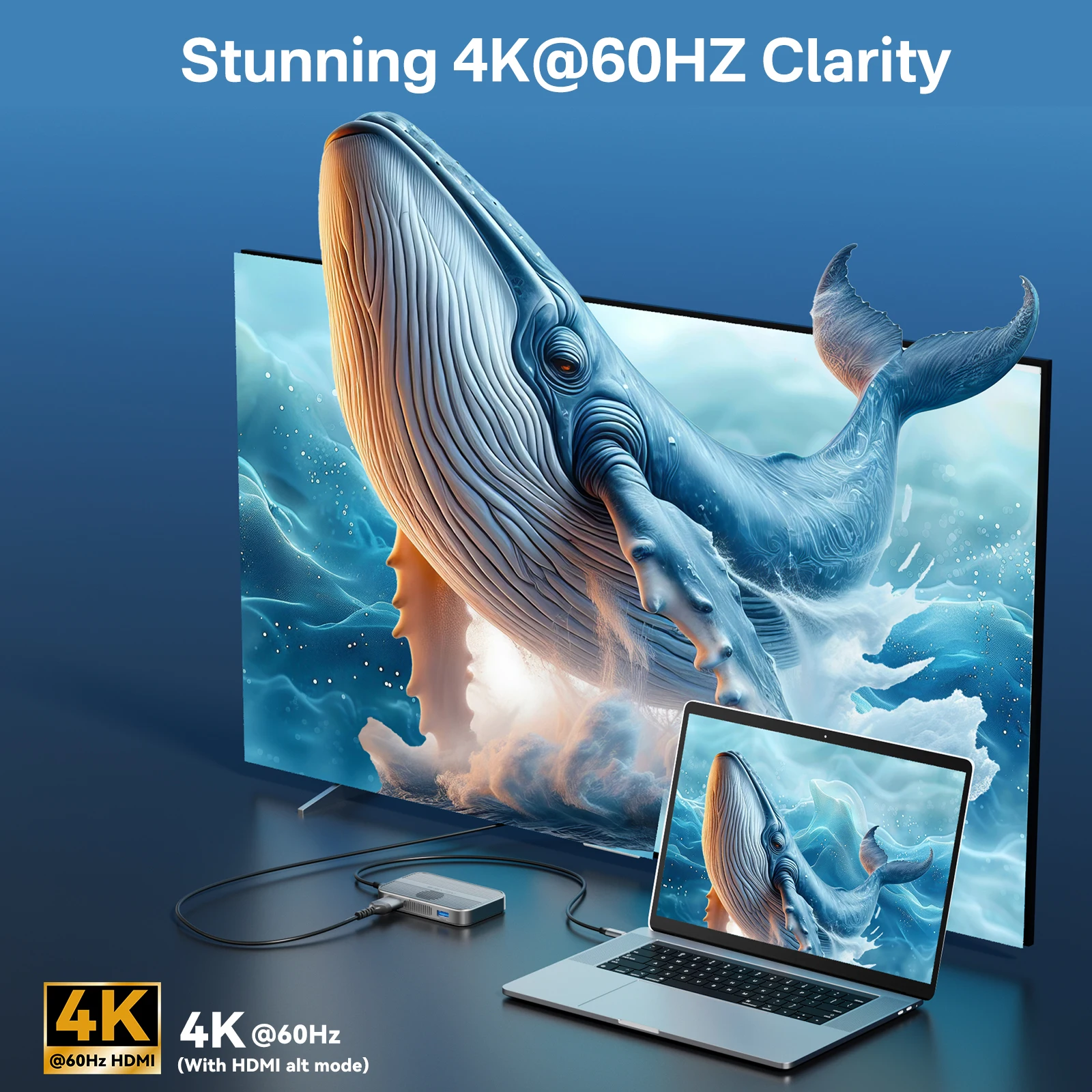 아카시스 마그네틱 M.2 NVMe SSD 인클로저 10Gbps USB C 도킹 스테이션 (쿨링 팬, HDMI 4K60HZ, SD/TF, PD 100W 지원, 아이폰 17/16 호환)