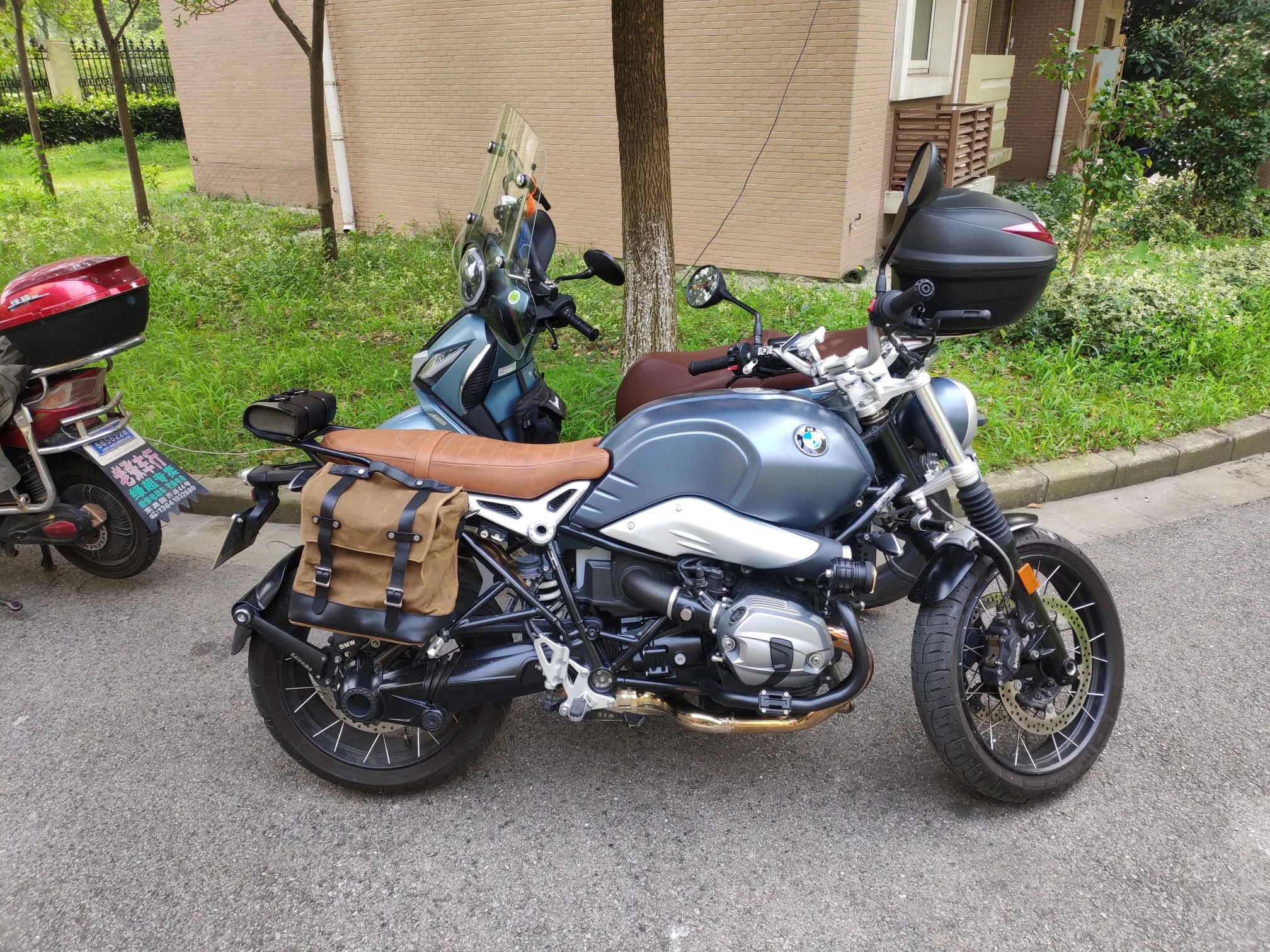 الرجعية دراجة نارية الجانب حقيبة حقيبة للحمل دراجة نارية الجانب صندوق قاطرة السرج حقيبة مقاوم للماء قماش الدراجات النارية الملحقات #2