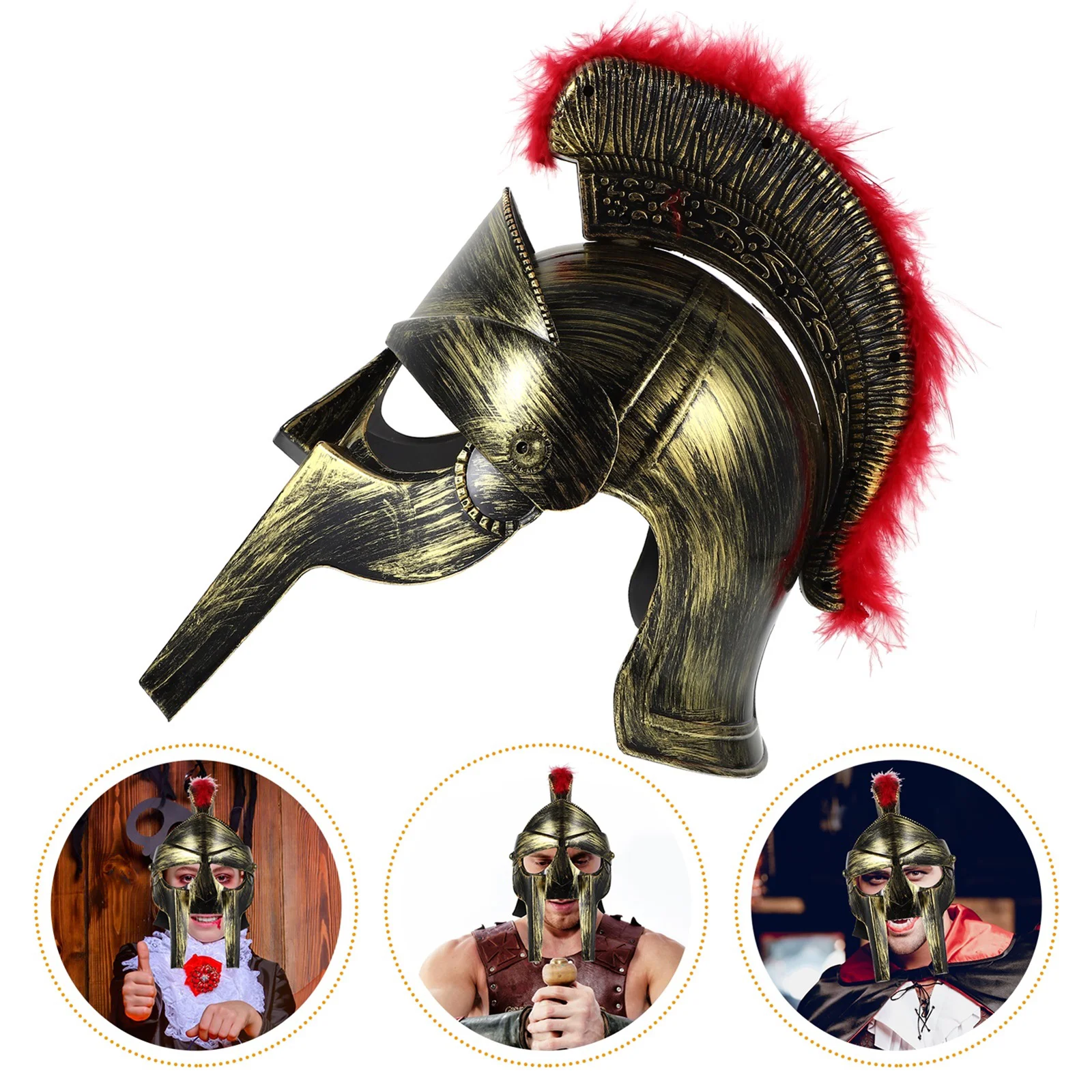 Samurai Hat Cosplay Men Soldier Costume Gladiator Knight Man Accessory Festival Party Roman Plastic Dress up