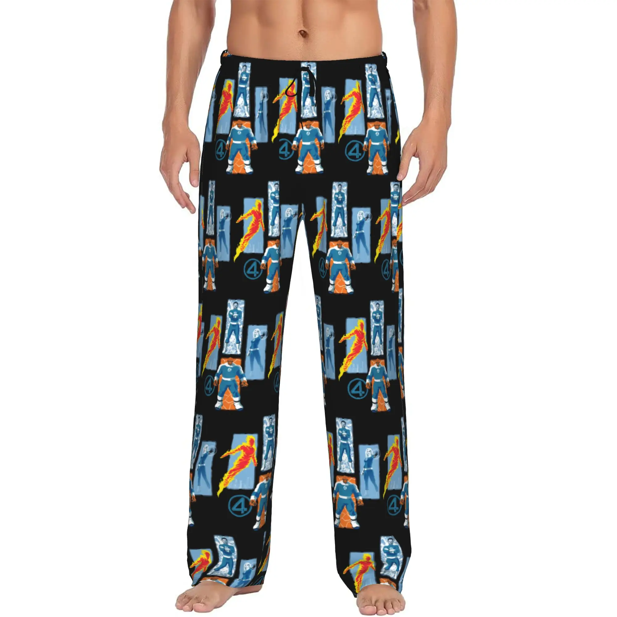 

Custom F-Fantastic Four Pajama Pants Men Lounge Sleep Stretch Sleepwear Bottoms with Pockets