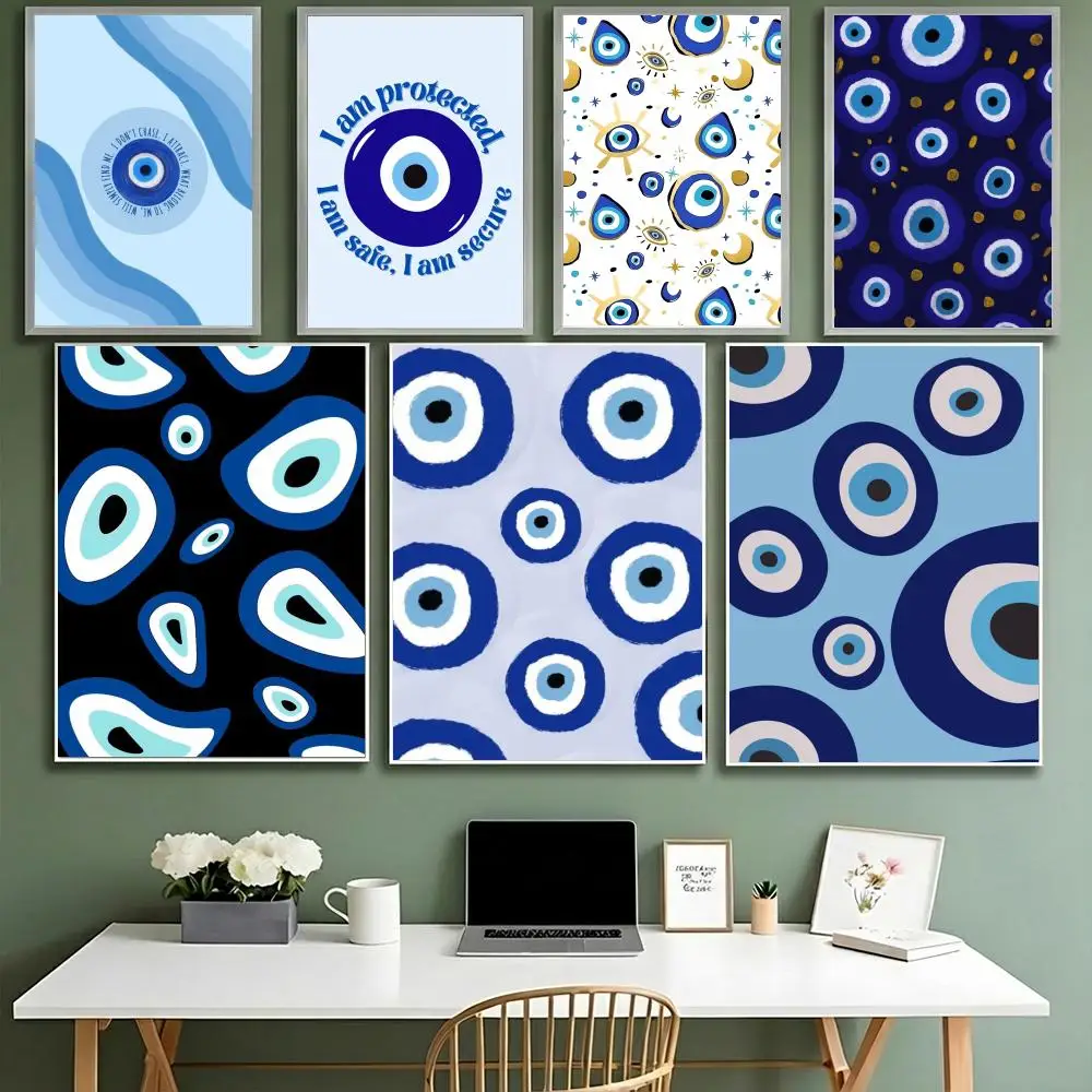 Evil Eye Symbol Kunstposter HD, wasserdicht, hochfest, selbstklebend, Wanddekoration, universell