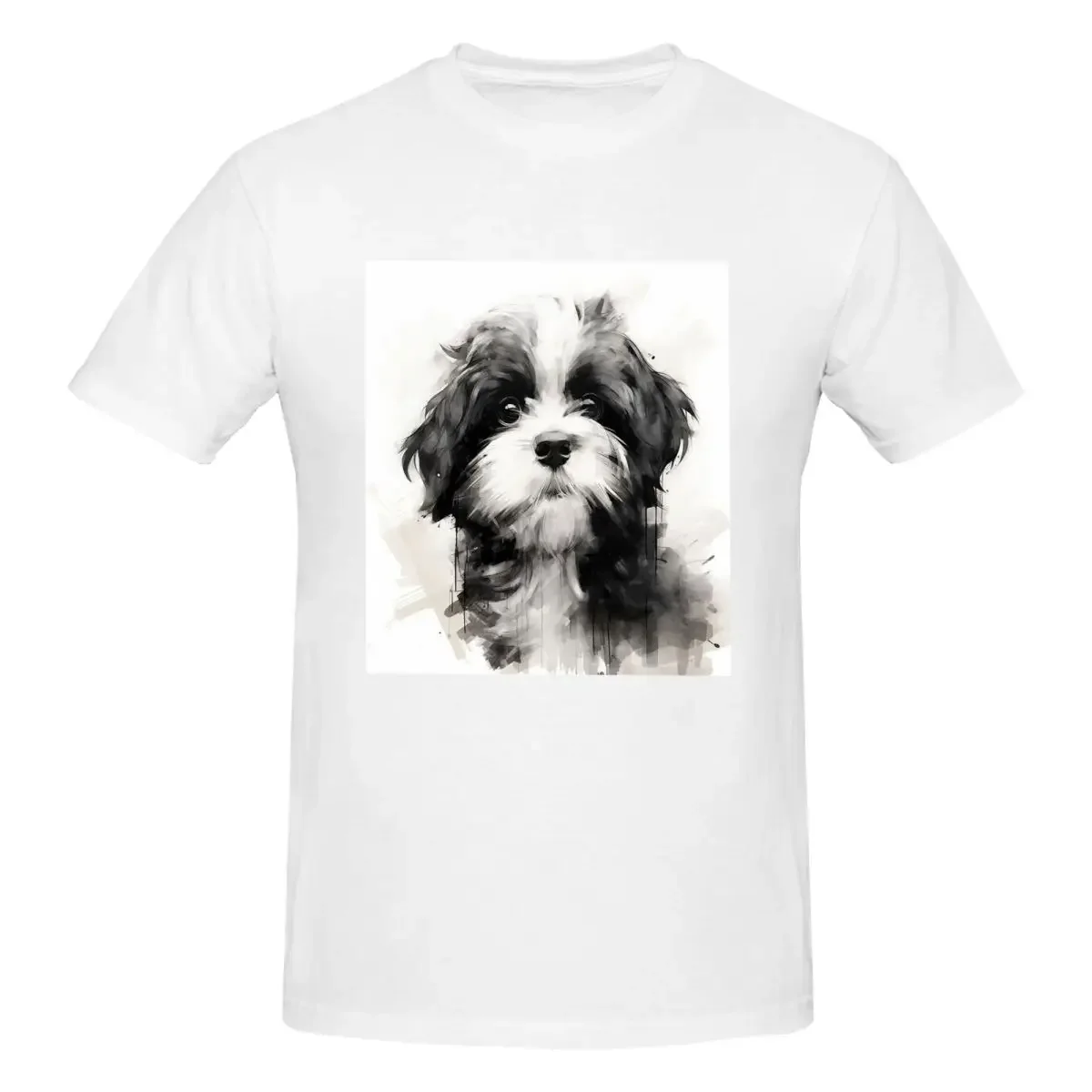 100% Cotton Shih Tzu Dog T-shirt Men Fashion Oversized T Shirt Men crew Neck Summer Shirts Tops S-6XL