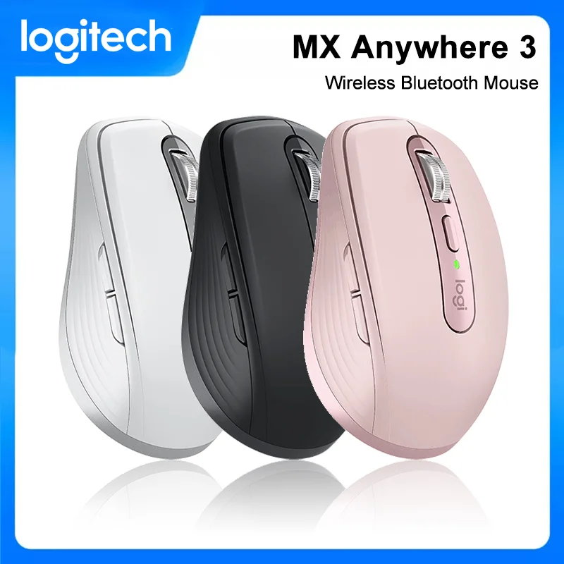 Logitech MX Anywhere 3 Bluetooth Wireless Mouse 4000DPI Office Silent Mouse Compact High-Performance Mice for PC Gamer