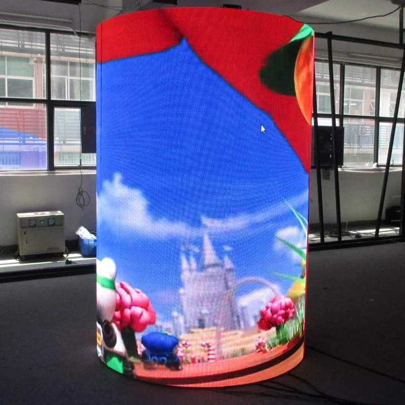 Ball Shape Led Display Soft Custom Pillar Led Irregular Indoor Led Video Commercial Building Wall Displays