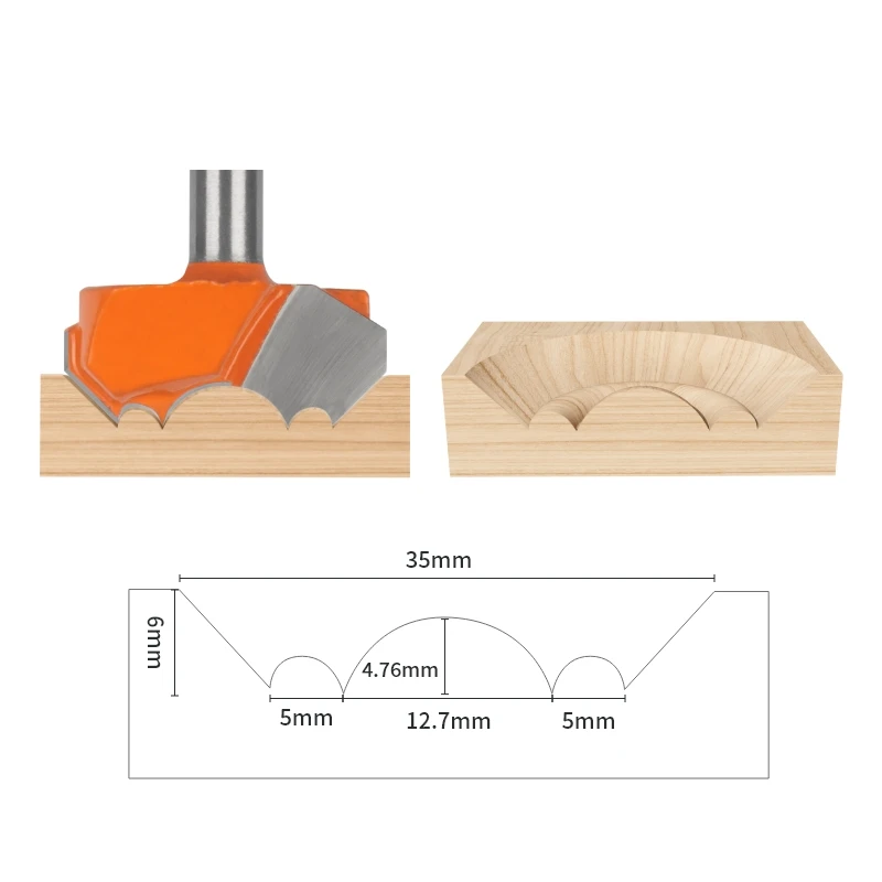 NXWIND Double Dragon Ball Bit Router Bit Alloy Carbide Cutters Woodworking Milling CutterTools For Wood Bit Face Mill End Mill