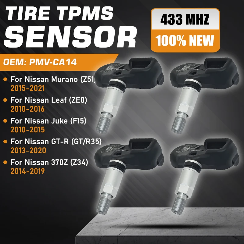 

Car TPMS For Nissan Murano Z51 2015-2021Nissan Leaf ZE0 Nissan Juke F15 2010-2016 Nissan GTR 370Z Tire Pressure Monitor Sensor