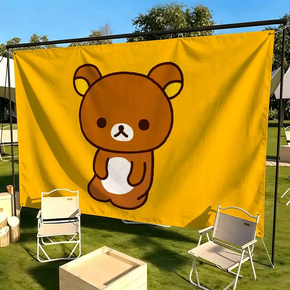 Cute R-Rilakkuma  Flags Wall Hanging Tapestry Outdoor Garage Room Decorative flag Background Blanket