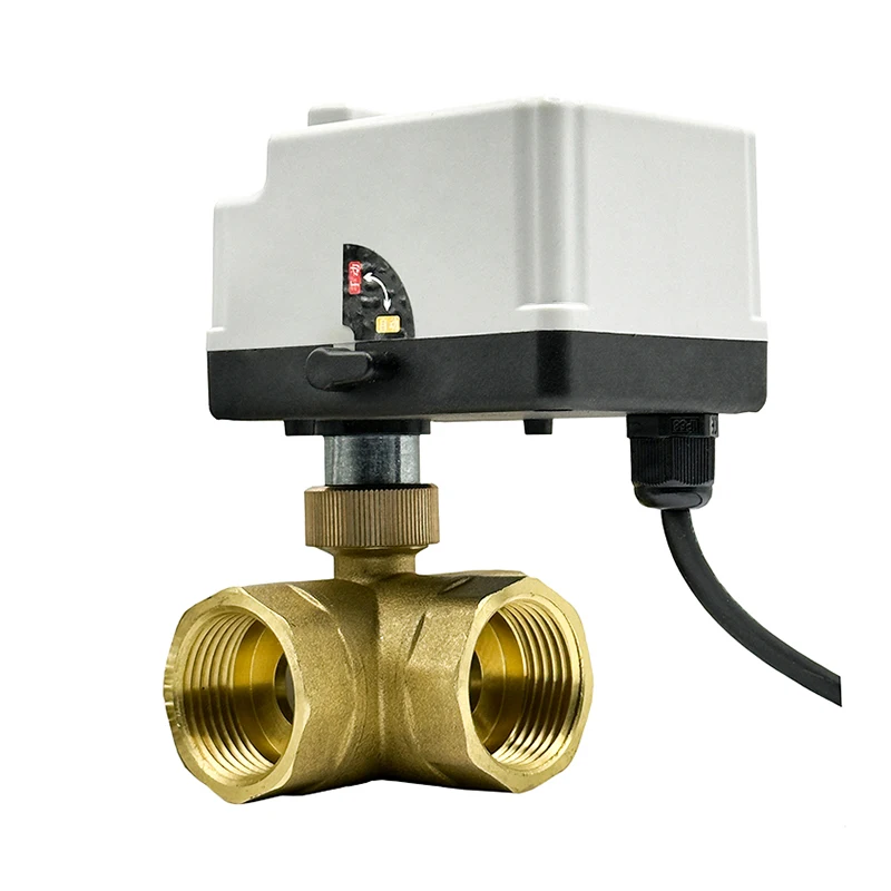 

1/2“ 3/4” 1“ inch 3 Way Motorized Ball Valve Electric Ball valve Brass Ball Valve Two Line Control With Manual Switch