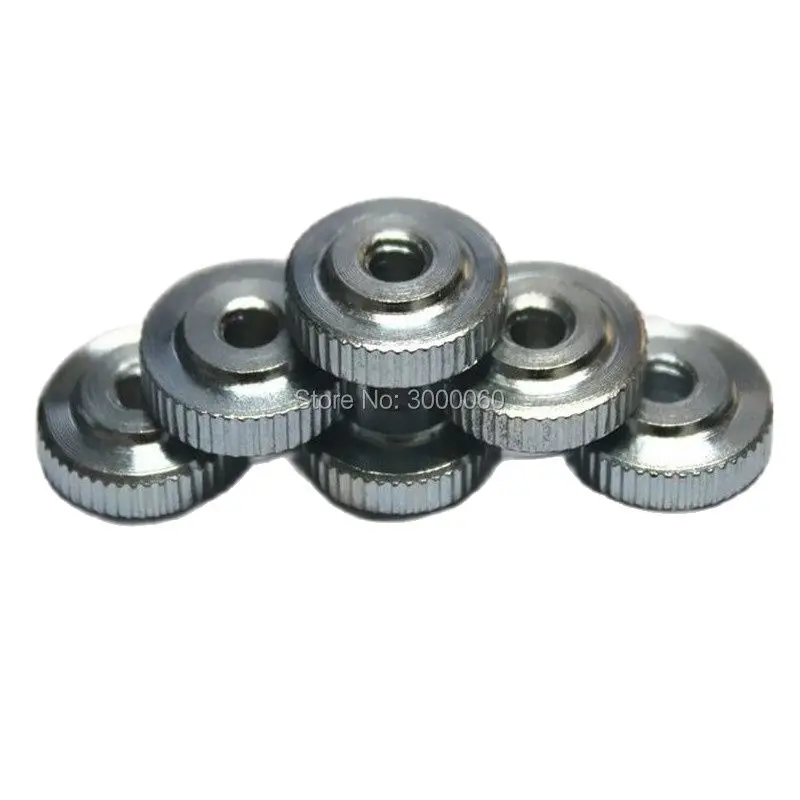 M3 M4 Zinc Plated Galvanized Steel Knurled Thumb Thin Nuts 200pcs/lot