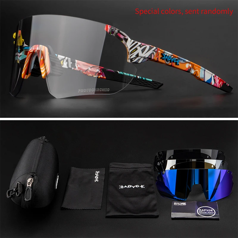 Kapvoe Fotochrome Bril Uv400 Sport Mtb Road Cycling Zonnebril Mannen Vrouwen Brillen Gafas Ciclismo Hombre