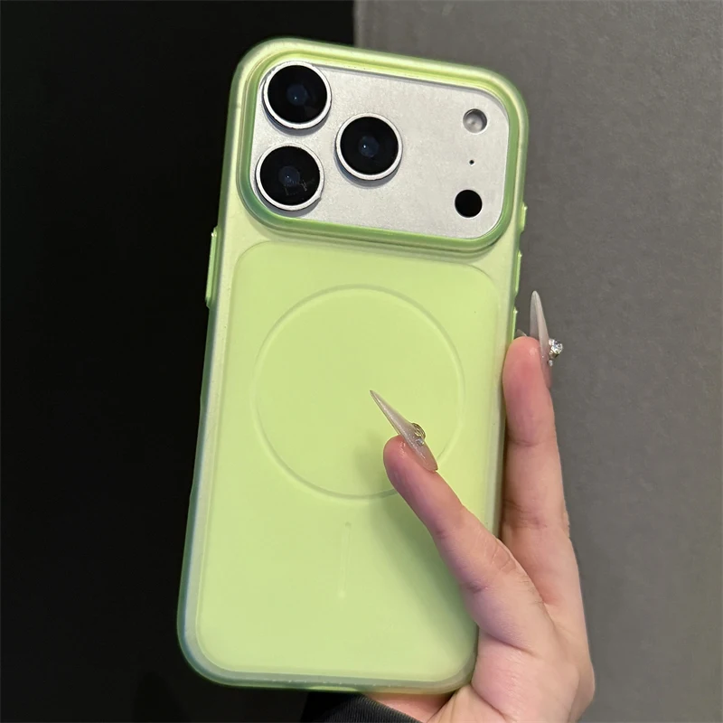 

Ultra Thin Matte PC Candy Color For Magsafe Wireless Charging Case For iPhone 17 16 15 Plus 14 13 Pro Max Magnetic Bumper Cover