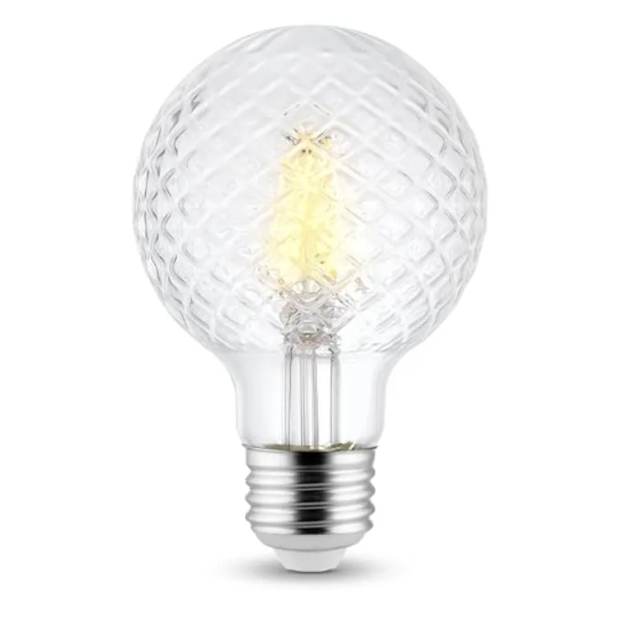 Decorative Light Bulb 1-Pack 5.5 Watt G25 LED Filament Bulb E26 Medium Base (40W Equivalent) 3000K Warm White, 500 Lumens, Dimm