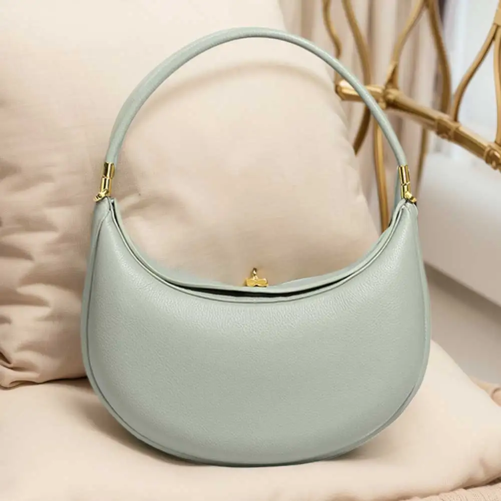 Women Leather Crescent Shoulder Bag Vintage Tote Pouch Chic PU Armpit Bag Satchel Clutch Purse Top Handbags Underarm Hobo Bolsa