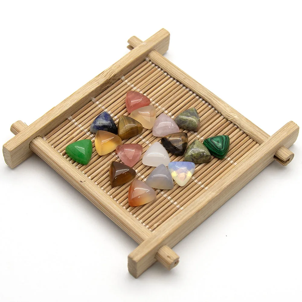 10 قطعة/الحزمة 10 مللي متر مثلث الشكل الأحجار الكريمة كبوشن الخرز تلميع خرز كريستالي DIY بها بنفسك خواتم المعلقات إكسسوارات عقد