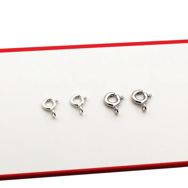 Clasp Spring Hook Solid 925 Sterling Silver with Closed Jump Ring 5mm 6mm DIY for Necklace Bracelet Accessories Supplies Finding