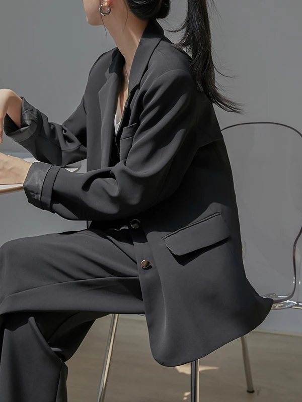 

Комплект костюма Bla, женская официальная одежда, повседневный свободный профессиональный наряд для интервью, большие размеры, миниатюрный, приятный, весна-осень