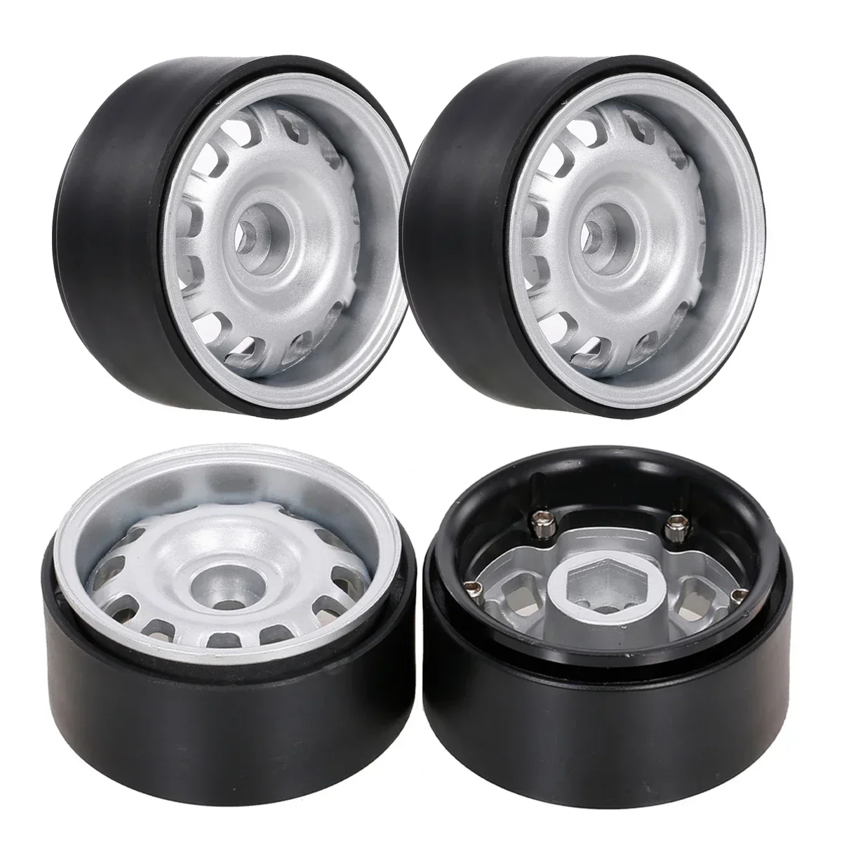 4PCS 1.9" Beadlock Wheel Rims for 1/10 RC Crawler Car Axial SCX10 II 90046 Trxs TRX-4 RedCat Gen8