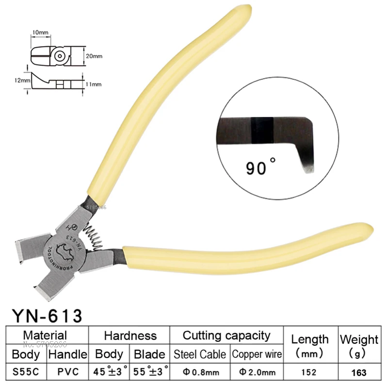 Japanese RHINO 45 Degree Beveled Flat Jaw Pliers 90 Degree Sharp Curved Plastic Diagonal Cutting Pliers