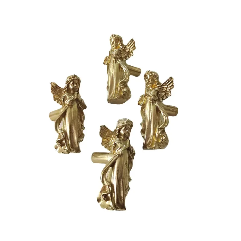 Brass Little Angel Drawer Handle Creative European Style Cabinet Door Handle American Style Counter Mounted Wardrobe Handle