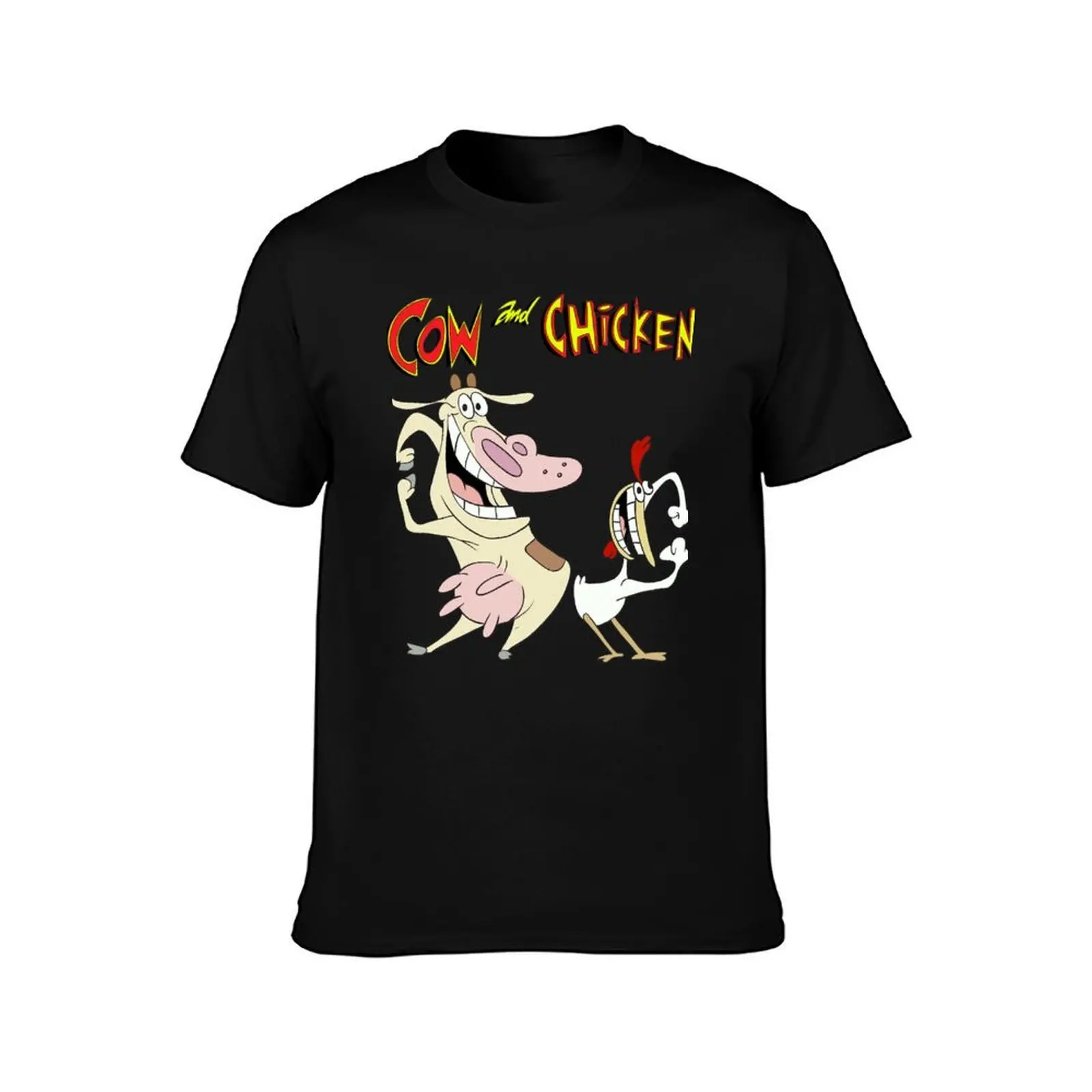 Cow and Chicken Essential T-Shirt, Summer Casual Cotton Tee, Oversized Streetwear Tops, Vintage Graphic Print, Unisex Men Women
