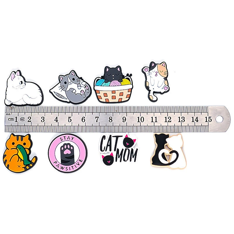 New Arrival 1Pcs Sale Cute Cat Shoe Charms Pin for Crocs Accessories DIY Bracelet Wristband Kid\'s Women Party Favor Gifts