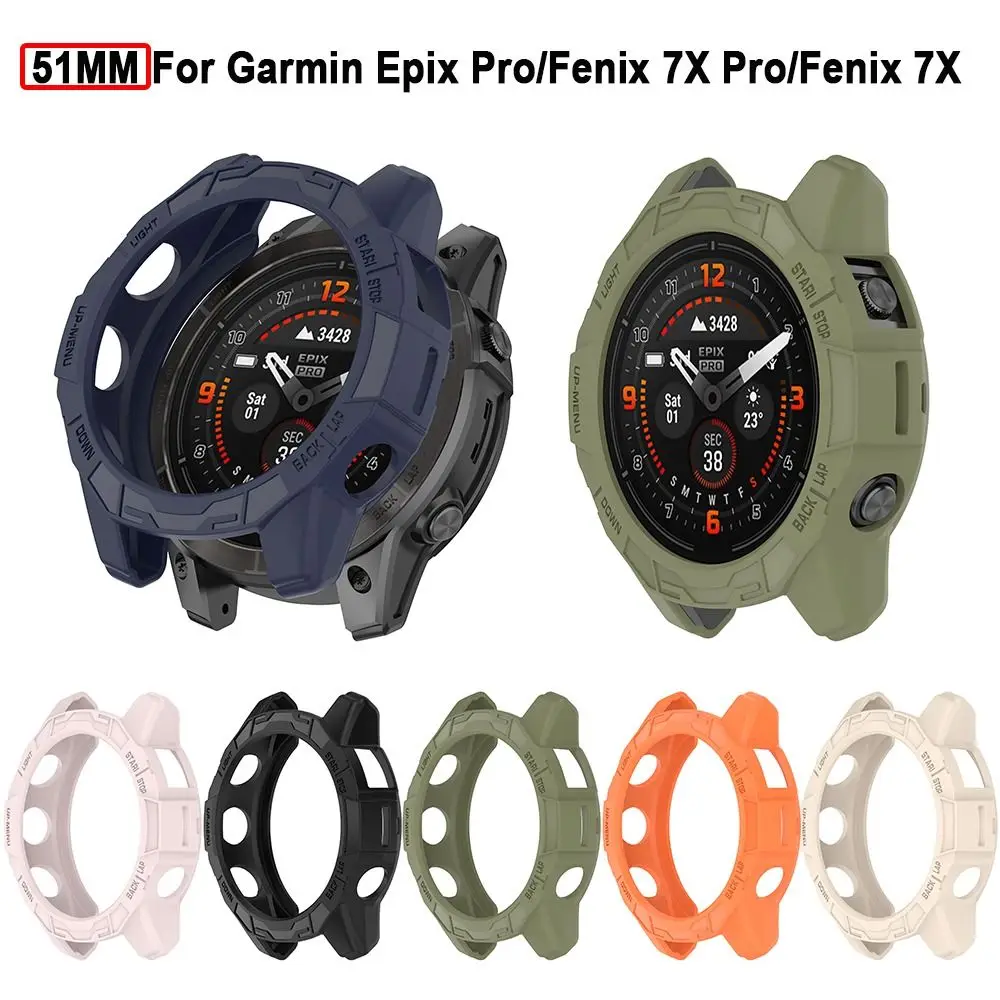 Capa protetora de tela TPU, Soft Edge Shell, Capa protetora, Acessórios Smartwatch, Garmin Epix Pro Fenix 7X Pro Fenix 7X, 51mm