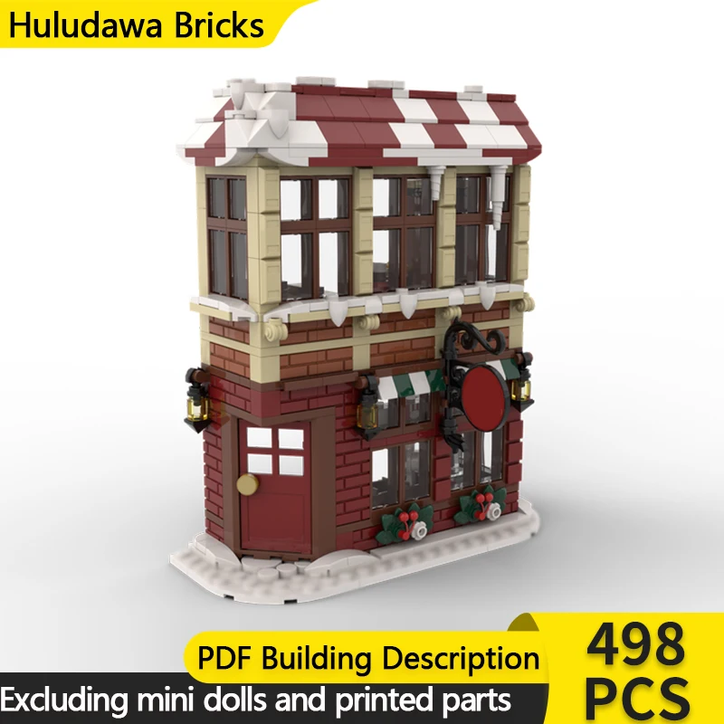 

City Street View Model MOC Building Bricks Santa Candy Workshop Modular Technology Children Holiday Gifts Assemble Toys Suit