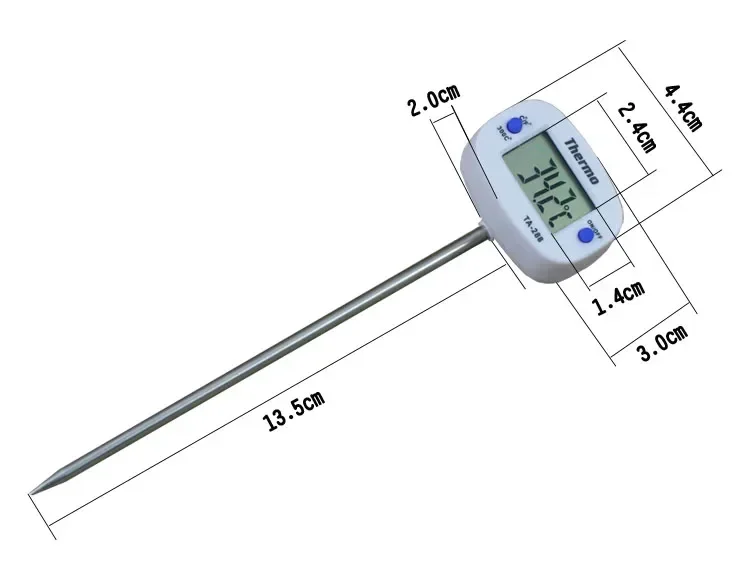 Termómetro Electrónico Ta-288 con sonda acortada (para destiladores), suministros de cocina, fermentación, elaboración casera de vino