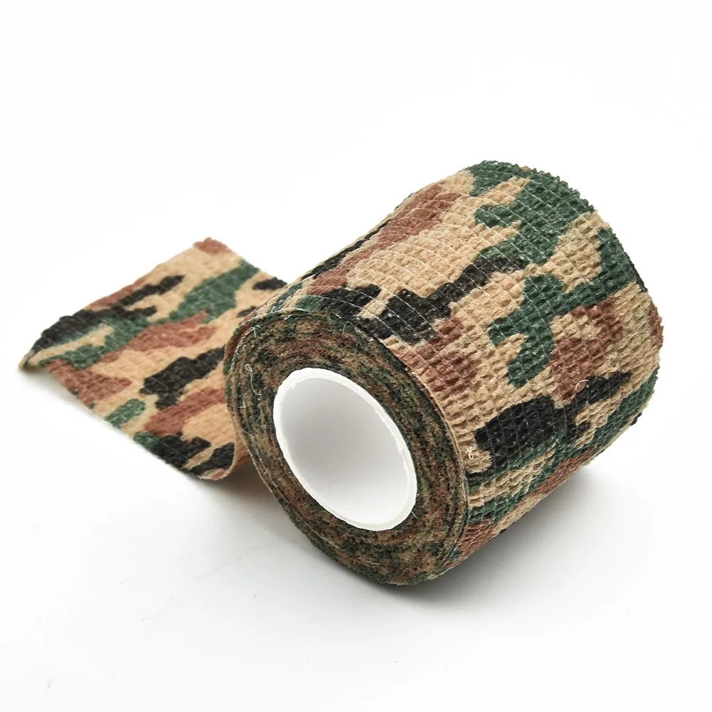 Camouflage Form Reusable Polyester Self Cling Camo Hunting Rifle Fabric Tape Waterproof Wrap Outdoor Camping Auxiliary Tools