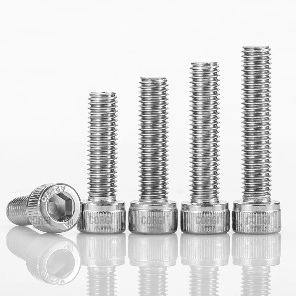 M2 M2.5 M3 M4 M5 M6 Hex Socket Head Cap Set Allen Screw Kit 126-1080P DIN912 304 Stainless Steel Screw Nut Bolt Assortment Set