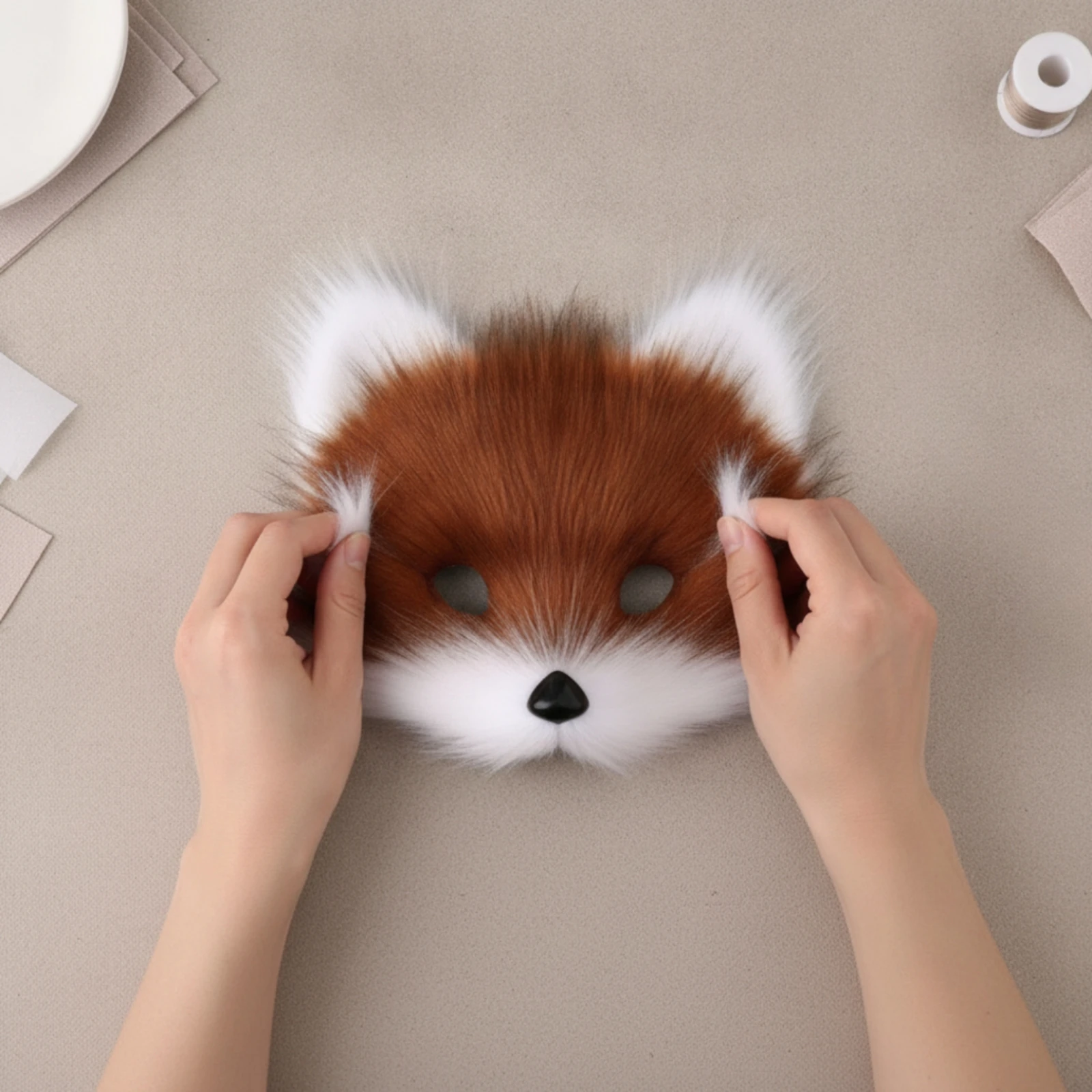 Canine Mask with Faux Faux Hair Realistic Canine Mask Stylish Charming for Cosplayers, Halloween, Cosplay