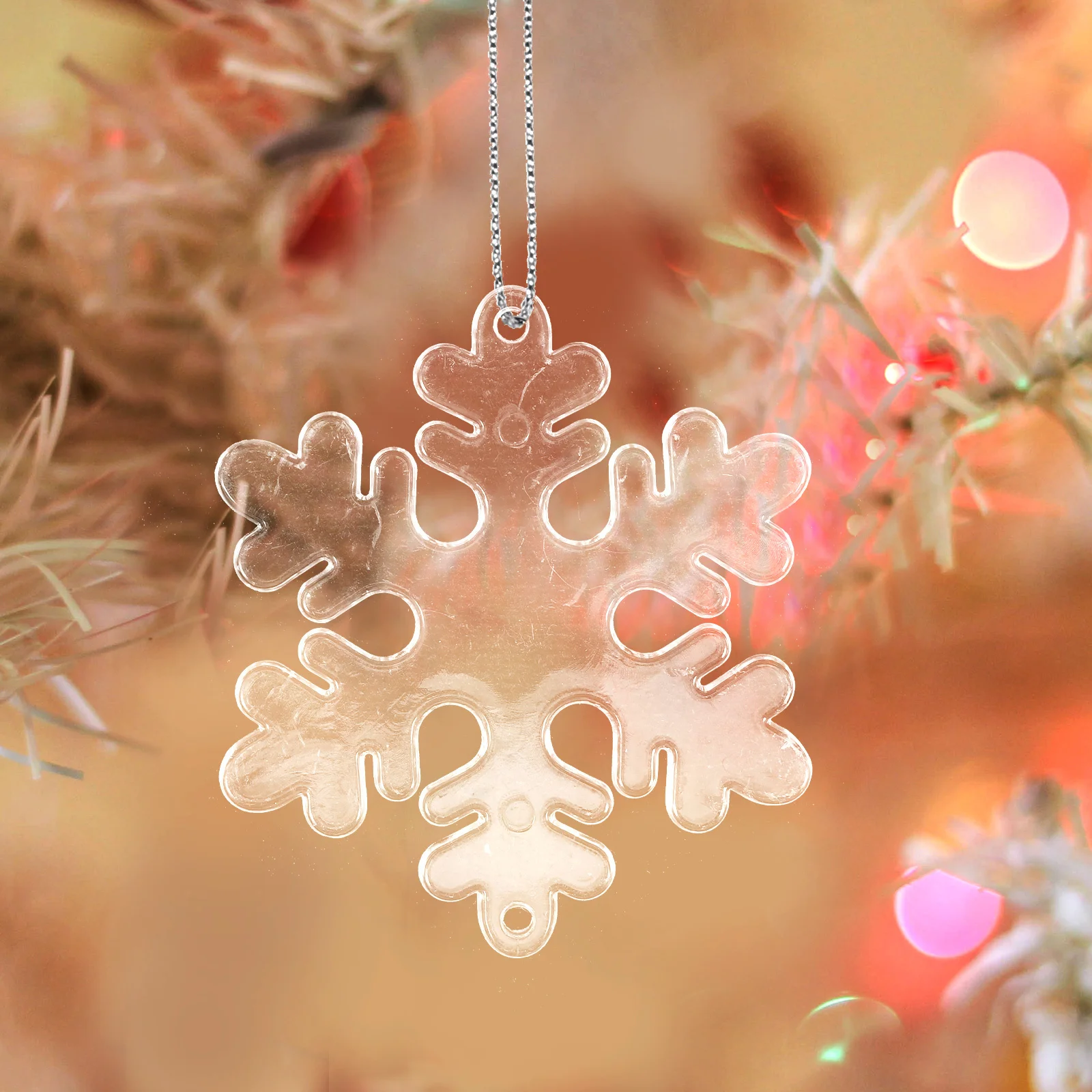 

100Pcs Snowflake Hanging Christmas Decorations Acrylic Xmas Tree Ornaments Party Decor Holiday Pendant Reusable Festive Hanging