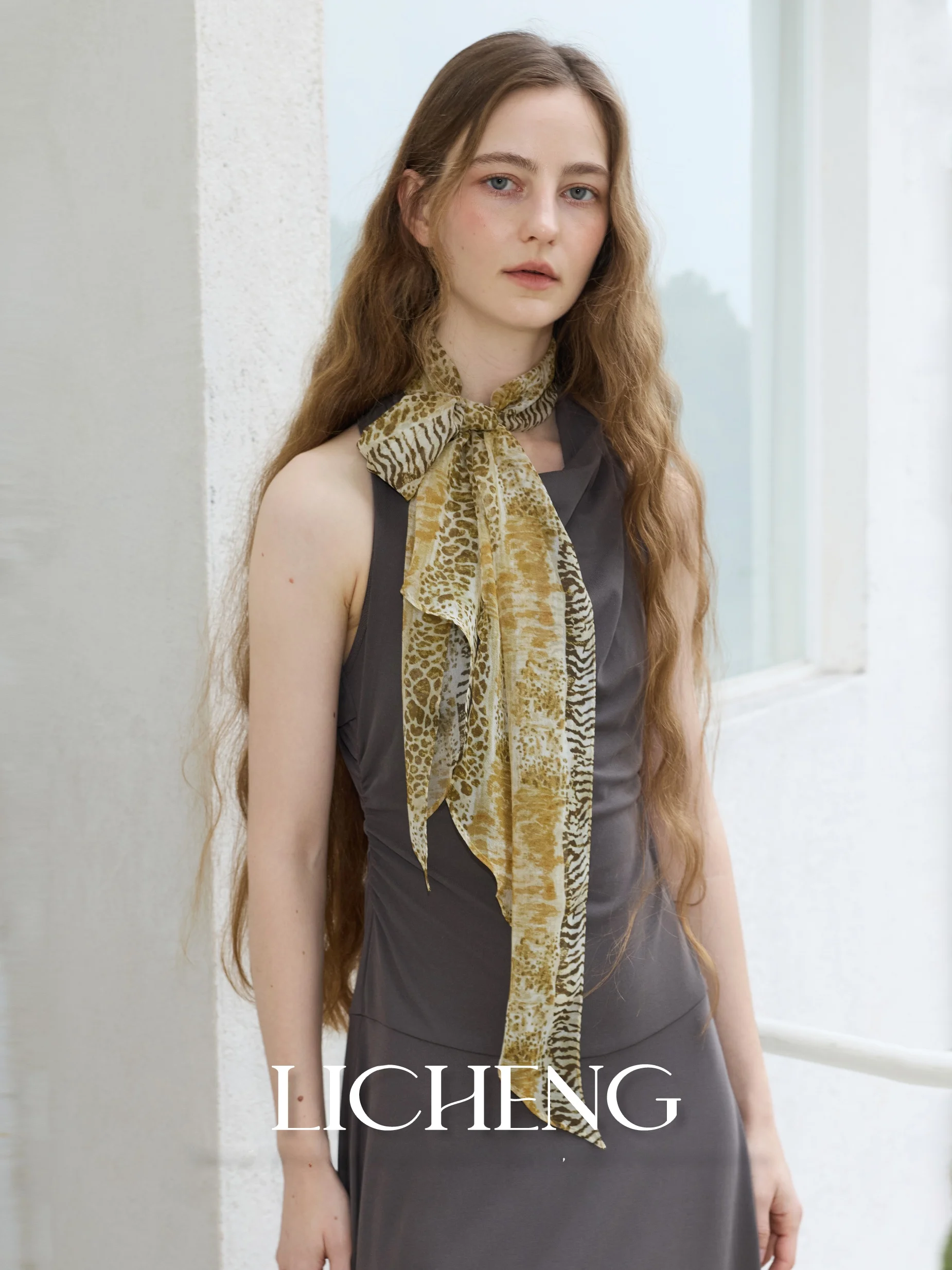 エレガントなシルクスカーフ-ファッショナブルなゼブラ柄ネクタイ-本物のシルクスカーフ-ヒョウ柄-licheng-ブリティッシュスタイル-春秋夏