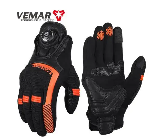 Moto Gloves Vemar Leather Guantes Motorcycle Race Off Road Enduro Accessories Glove Motorcyclist Men Touch Screen Luvas Gift