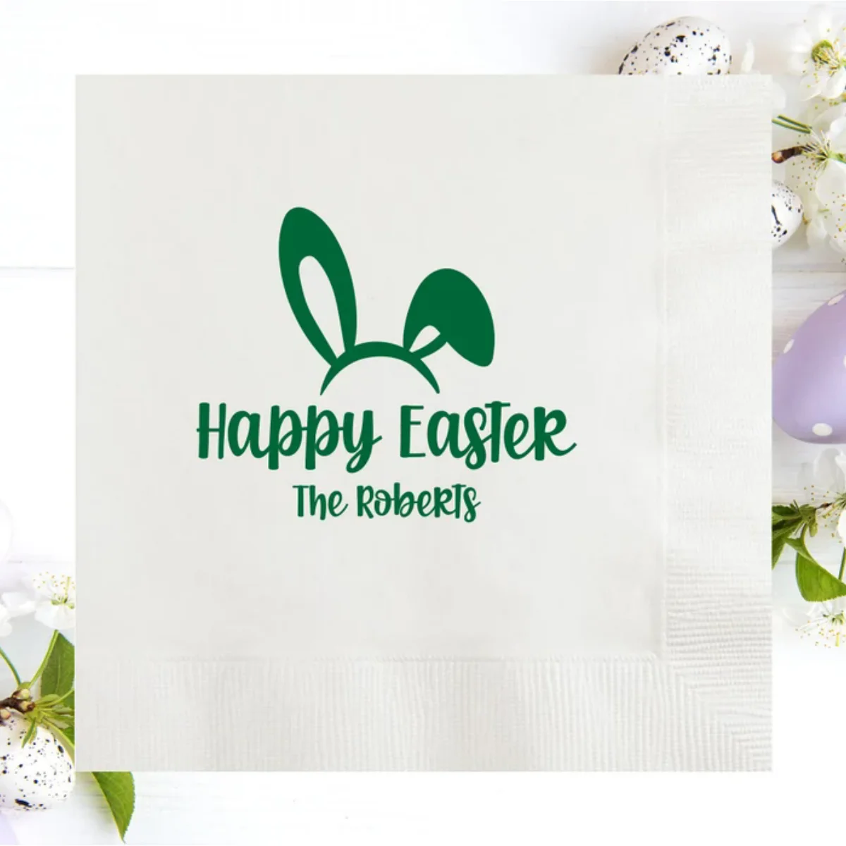 Happy Easter Spring 2024 Personalized Napkins, Custom First Easter Napkins, Holiday Napkins, Easter Egg Hunt, Sweet Bunny, Rabbi